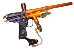 E-Class Orracle, black and orange paintball gun
